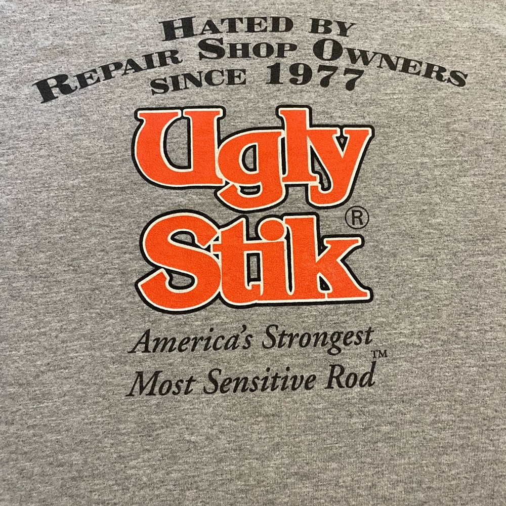 Ugly Stick Mens Long Sleeve Fishing T-Shirt Cotton Size Large L EUC Gildan